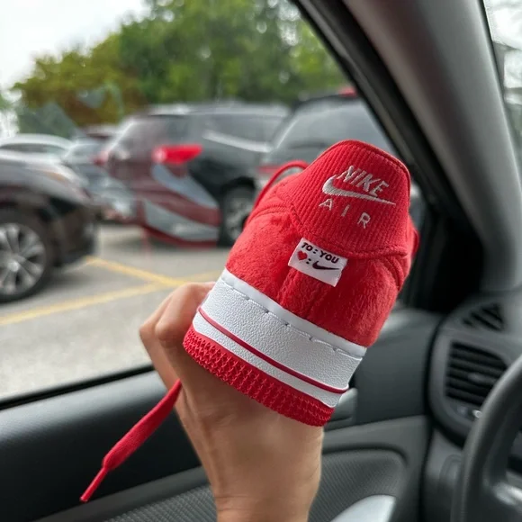 Nike Air Force 1 Red and White Sneakers - Picture 4 of 7